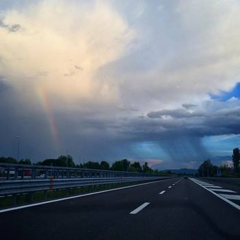 #Rainbow & #rain storm